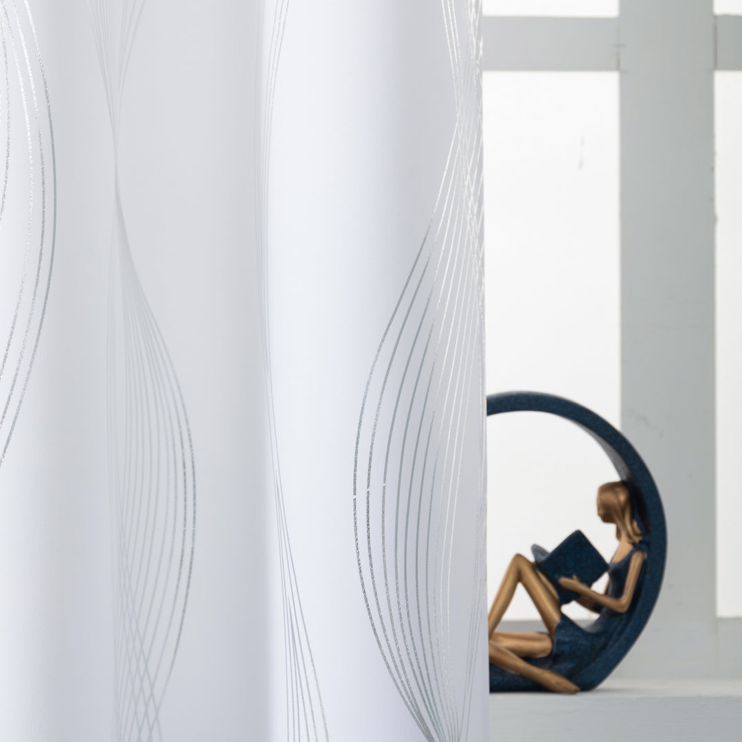 TENDA DOMINICA SEMI OSCURANTE FANTASIA ONDE 1 PANNELLO 140X235CM BIANCO