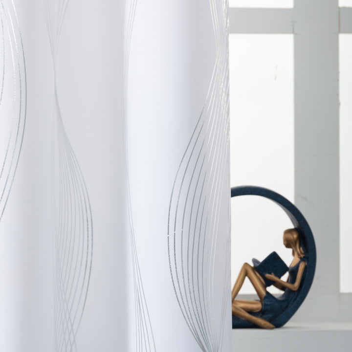 TENDA DOMINICA SEMI OSCURANTE FANTASIA ONDE 1 PANNELLO 140X235CM BIANCO