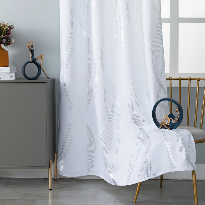 TENDA DOMINICA SEMI OSCURANTE FANTASIA ONDE 1 PANNELLO 140X235CM BIANCO