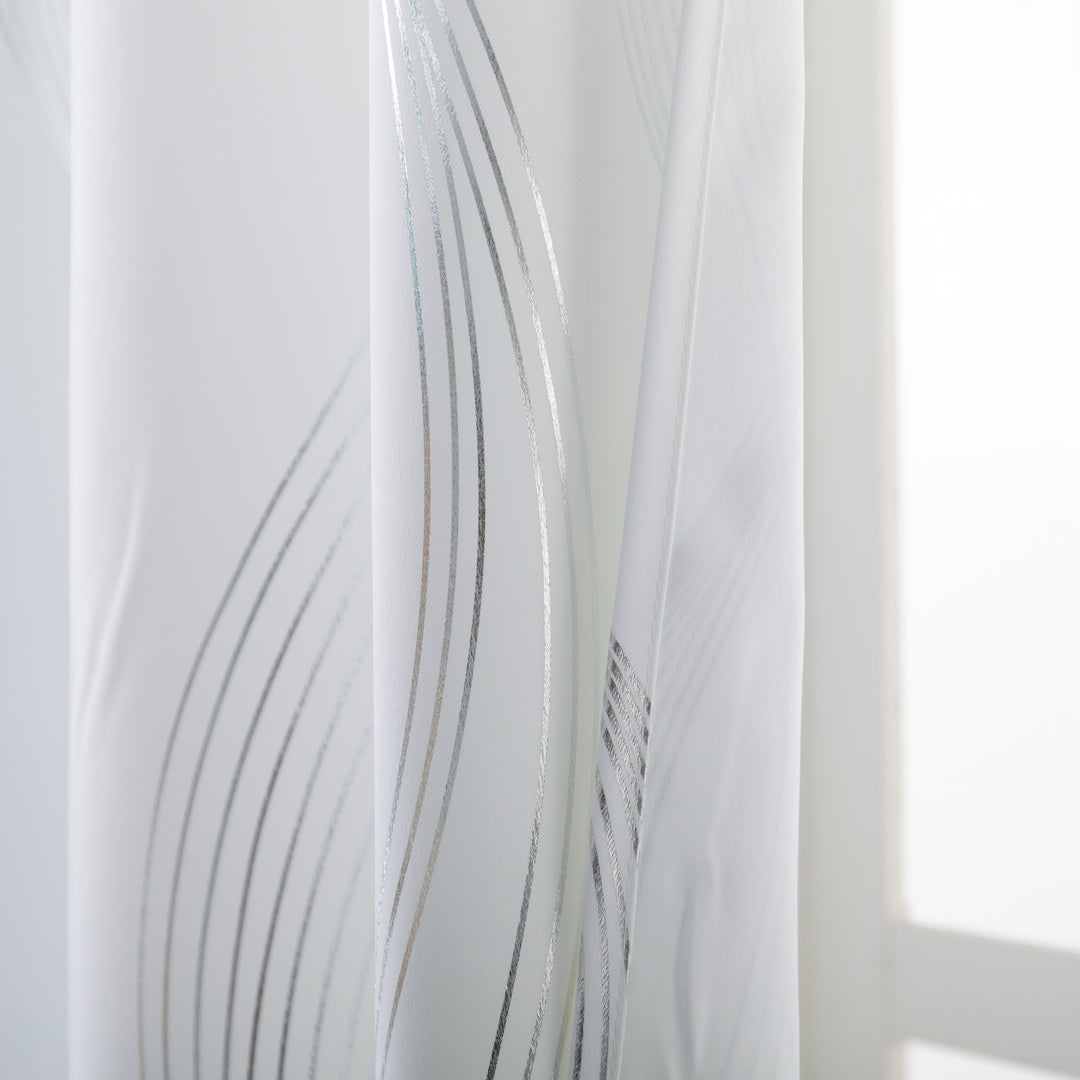 TENDA DOMINICA SEMI OSCURANTE FANTASIA ONDE 1 PANNELLO 140X145CM BIANCO