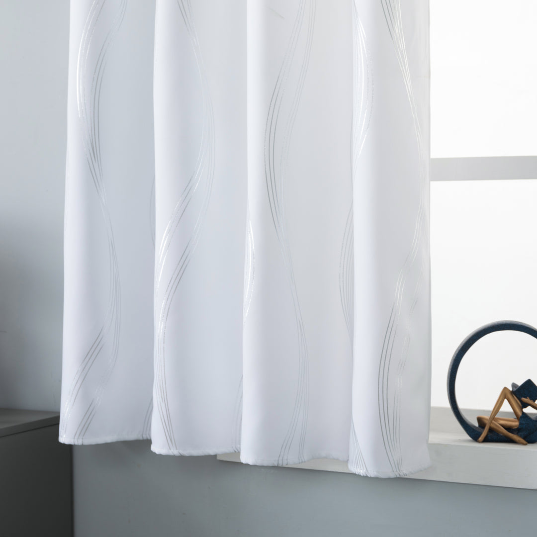 TENDA DOMINICA SEMI OSCURANTE FANTASIA ONDE 1 PANNELLO 140X145CM BIANCO
