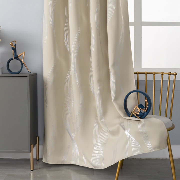 TENDA DOMINICA OSCURANTE FANTASIA ONDE 1 PANNELLO 140X235CM BEIGE