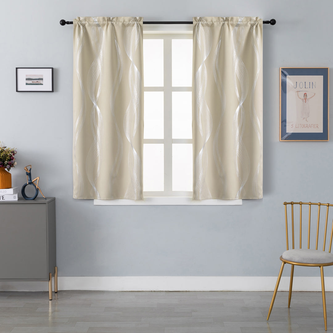 COPPIA TENDE DOMINICA OSCURANTI FANTASIA ONDE 2X70X145CM BEIGE
