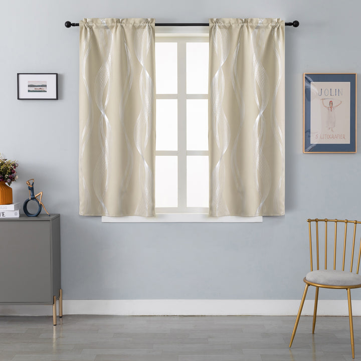 COPPIA TENDE DOMINICA OSCURANTI FANTASIA ONDE 2X70X145CM BEIGE