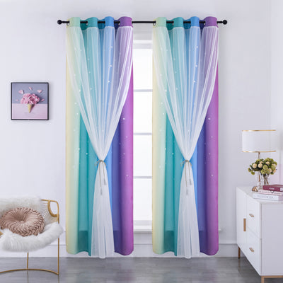 TENDA OSCURANTE ARCOBALENO FREDDO CON FORI A STELLE 140X235CM