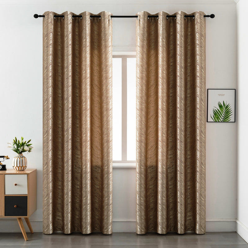 TENDA ZANTE SEMI OSCURANTE FANTASIA ONDE 140X285CM ORO PALLIDO