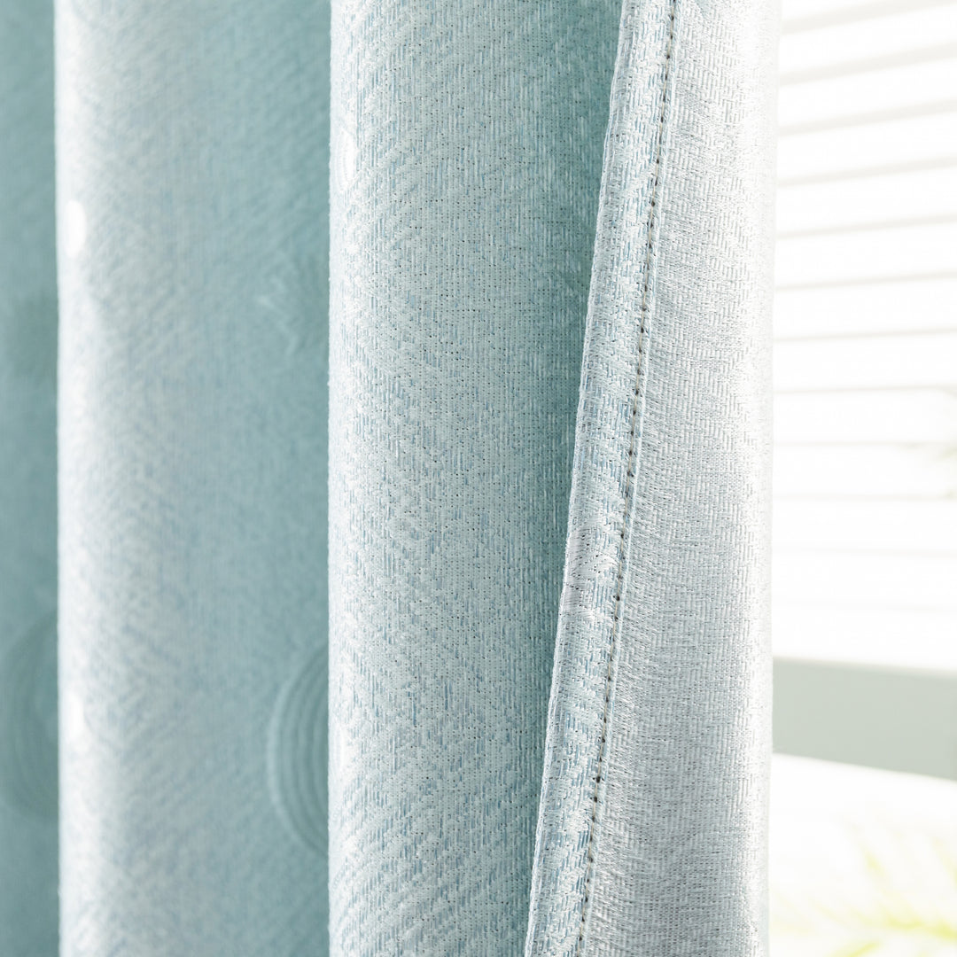 TENDA JACQUARD SEMI OSCURANTE FANTASIA LUNA E STELLE 1 PANNELLO 140X275CM CELESTE