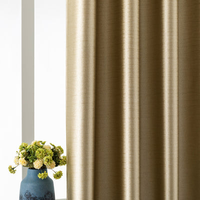 COPPIA TENDE JERSEY OSCURANTI METALLIZZATE 2X70X235CM ORO