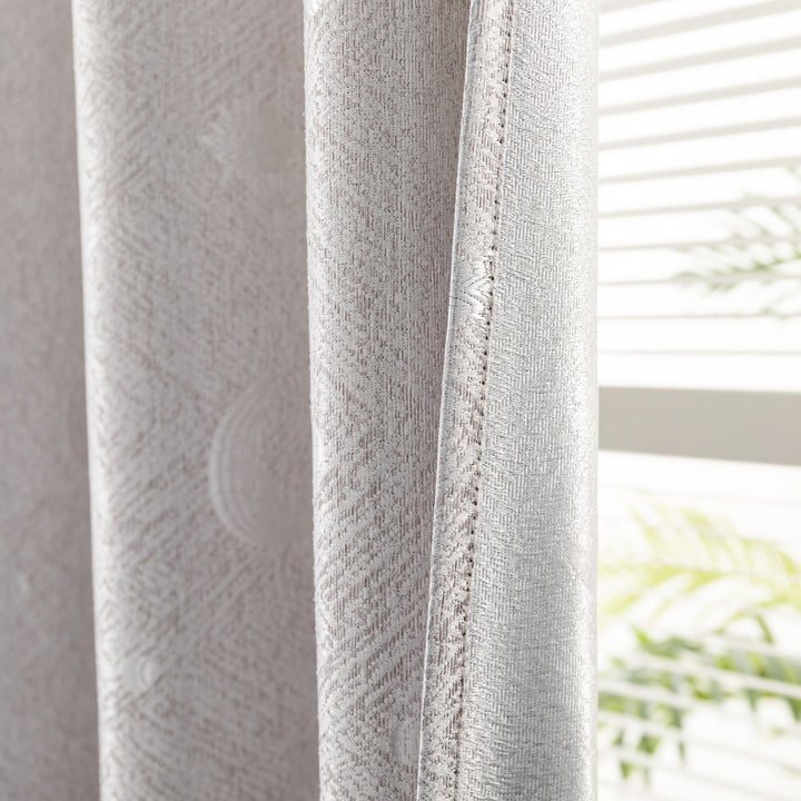 TENDA JACQUARD SEMI OSCURANTE FANTASIA LUNA E STELLE 1 PANNELLO 140X275CM GRIGIO
