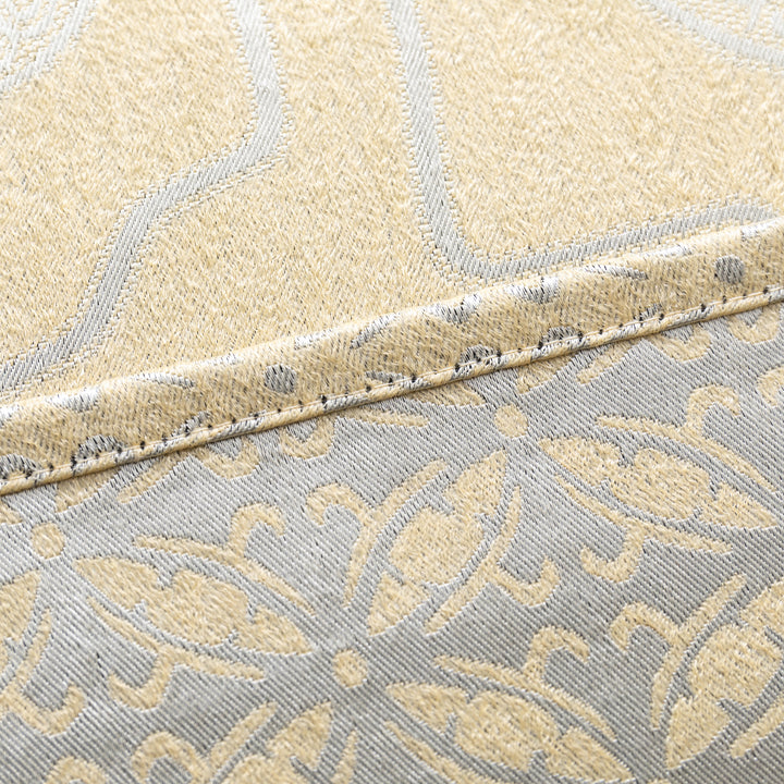 COPPIA TENDE SANTORINI JACQUARD SEMI OSCURANTE MOTIVO ORIENTALE 2 PANNELLI 140X275CM ORO