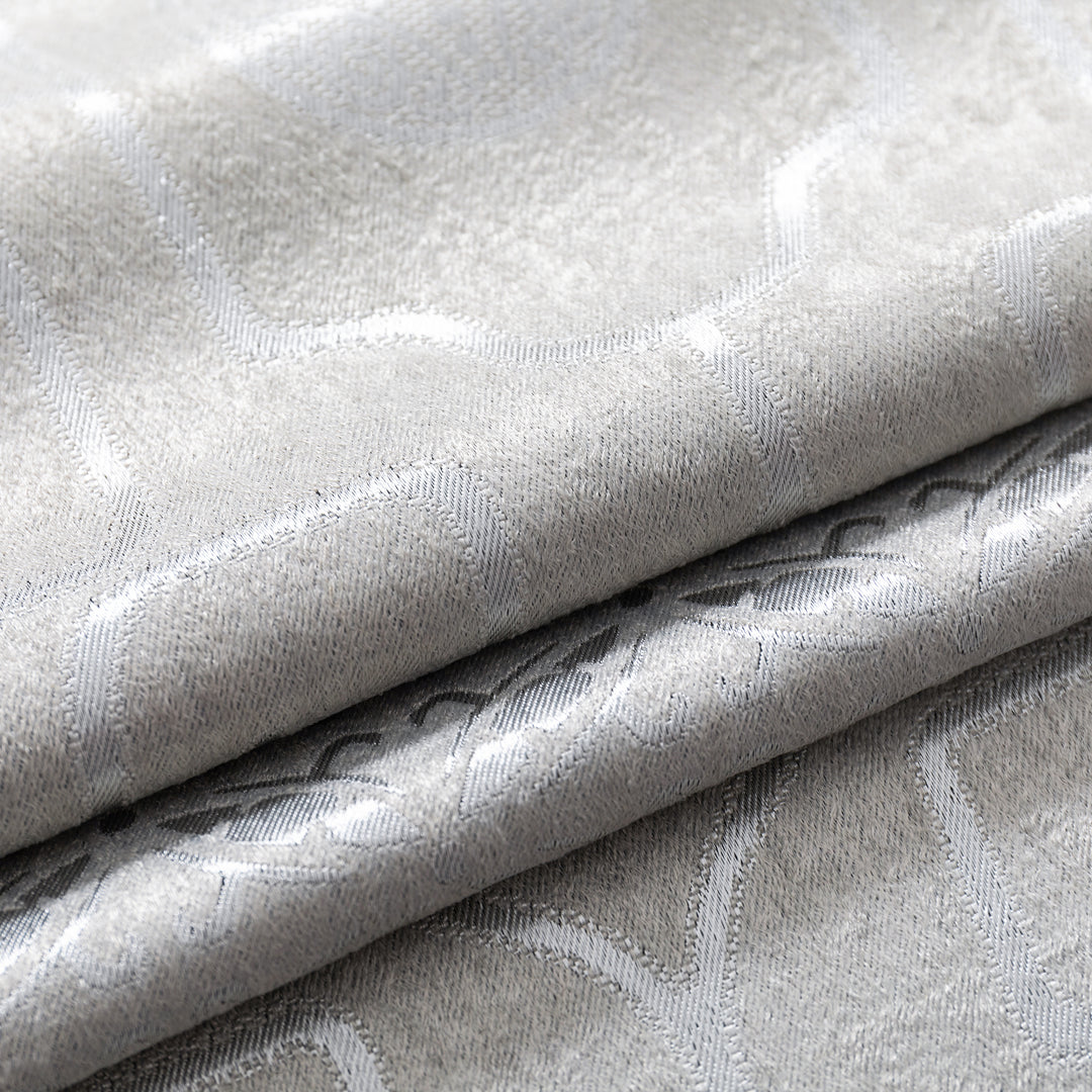 TENDA SANTORINI JACQUARD SEMI OSCURANTE MOTIVO ORIENTALE 1 PANNELLO 140X275CM ARGENTO