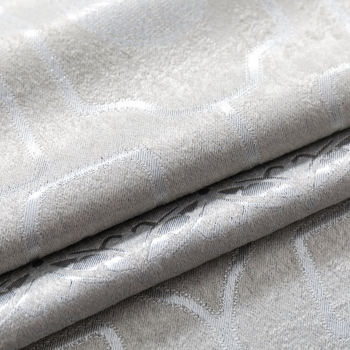 TENDA SANTORINI JACQUARD SEMI OSCURANTE MOTIVO ORIENTALE 1 PANNELLO 140X275CM ARGENTO