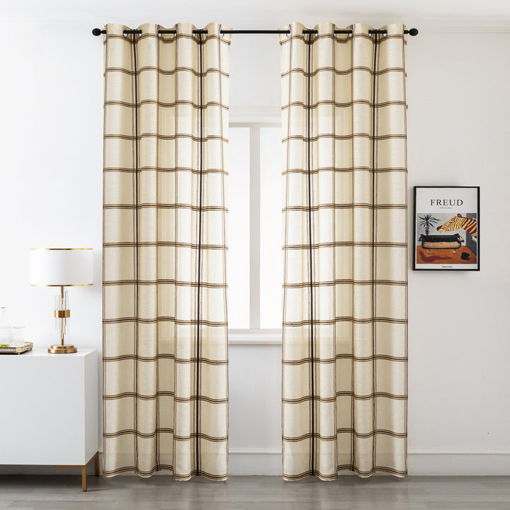 TENDA SEMI FILTRANTE FANTASIA SCOZZESE 1 PANNELLO 140X285CM CREMA