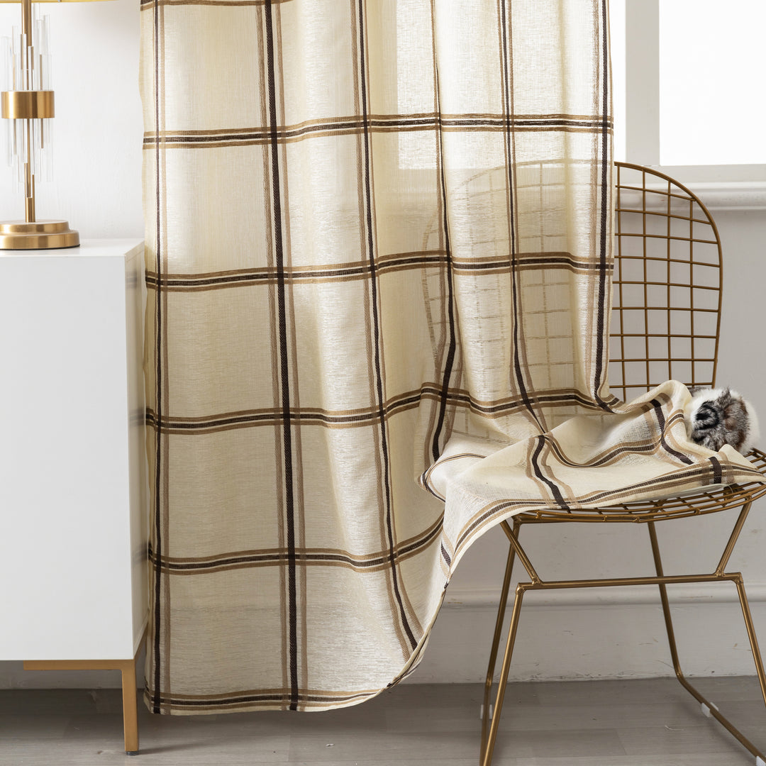 TENDA SEMI FILTRANTE FANTASIA SCOZZESE 1 PANNELLO 140X285CM CREMA