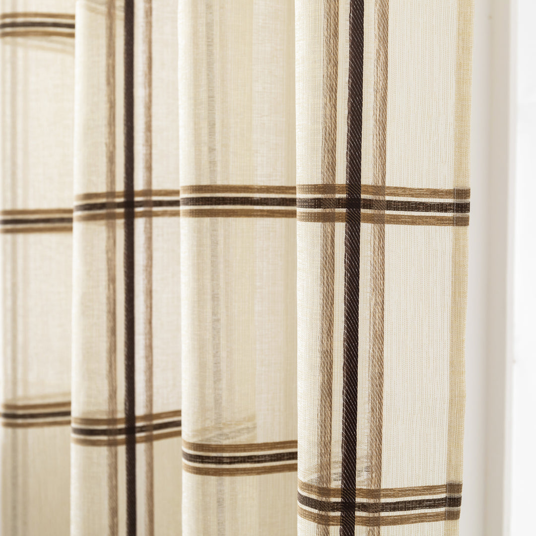 TENDA SEMI FILTRANTE FANTASIA SCOZZESE 1 PANNELLO 140X285CM CREMA