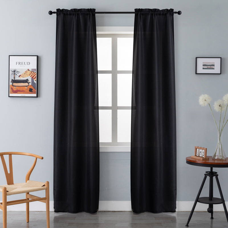 COPPIA TENDE KOMODO SEMI COPRENTI 2X70X235CM NERO