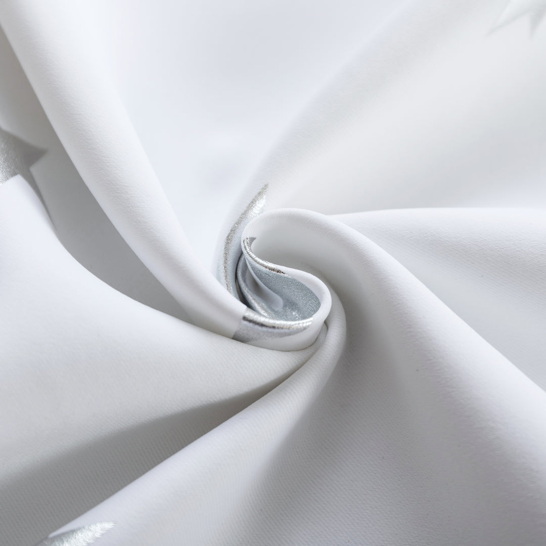 TENDA SEMI OSCURANTE FANTASIA STELLE ARGENTATE 1 PANNELLO 140X145CM BIANCO