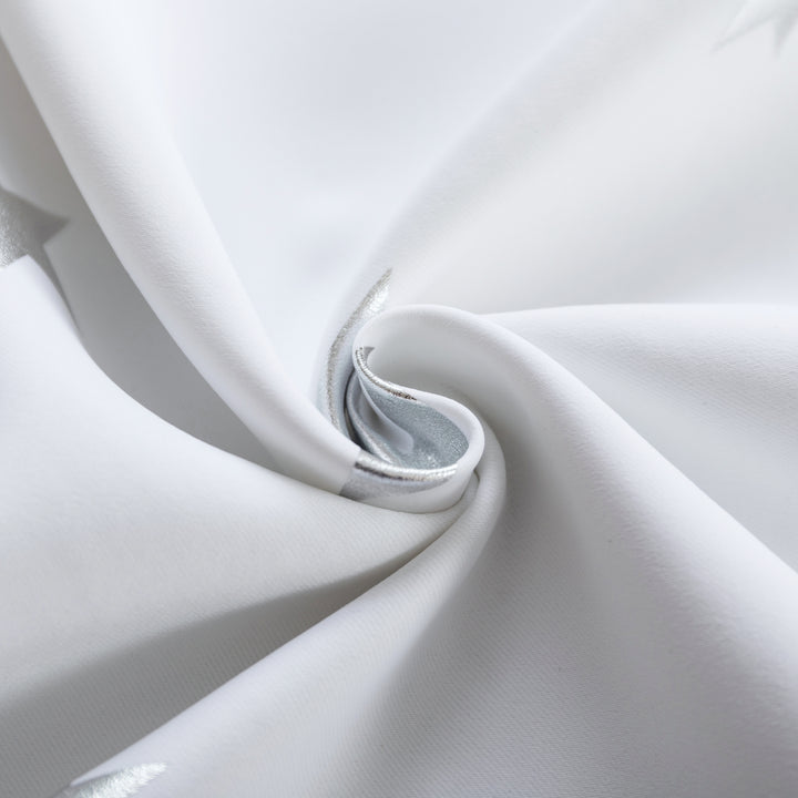 TENDA SEMI OSCURANTE FANTASIA STELLE ARGENTATE 1 PANNELLO 140X145CM BIANCO