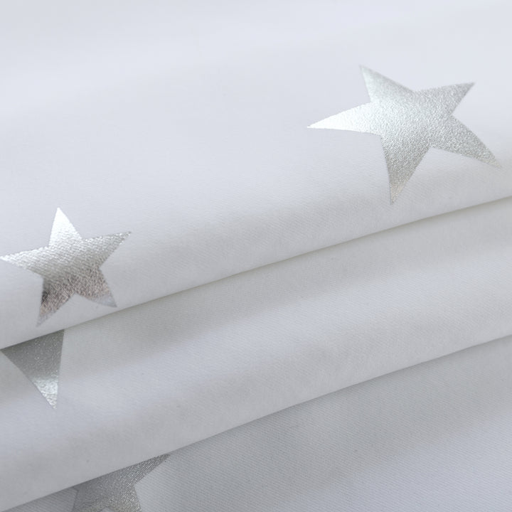 TENDA SEMI OSCURANTE FANTASIA STELLE ARGENTATE 1 PANNELLO 140X145CM BIANCO