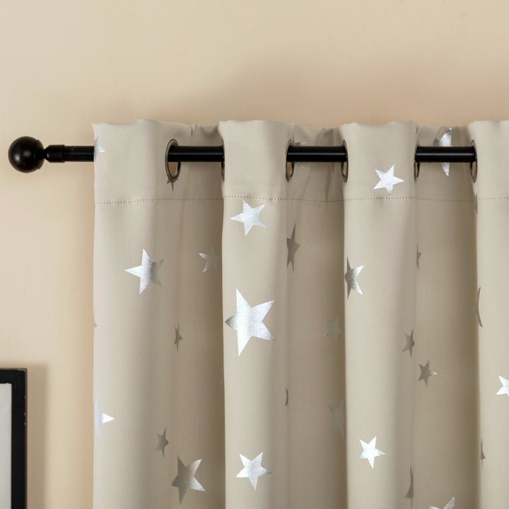 TENDA OSCURANTE FANTASIA STELLE ARGENTATE 1 PANNELLO 140X145CM BEIGE