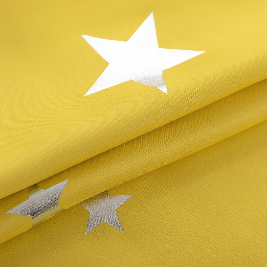 TENDA OSCURANTE FANTASIA STELLE ARGENTATE 1 PANNELLO 140X145CM GIALLO