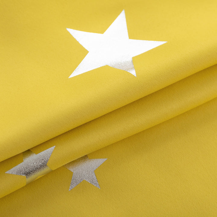 TENDA OSCURANTE FANTASIA STELLE ARGENTATE 1 PANNELLO 140X145CM GIALLO