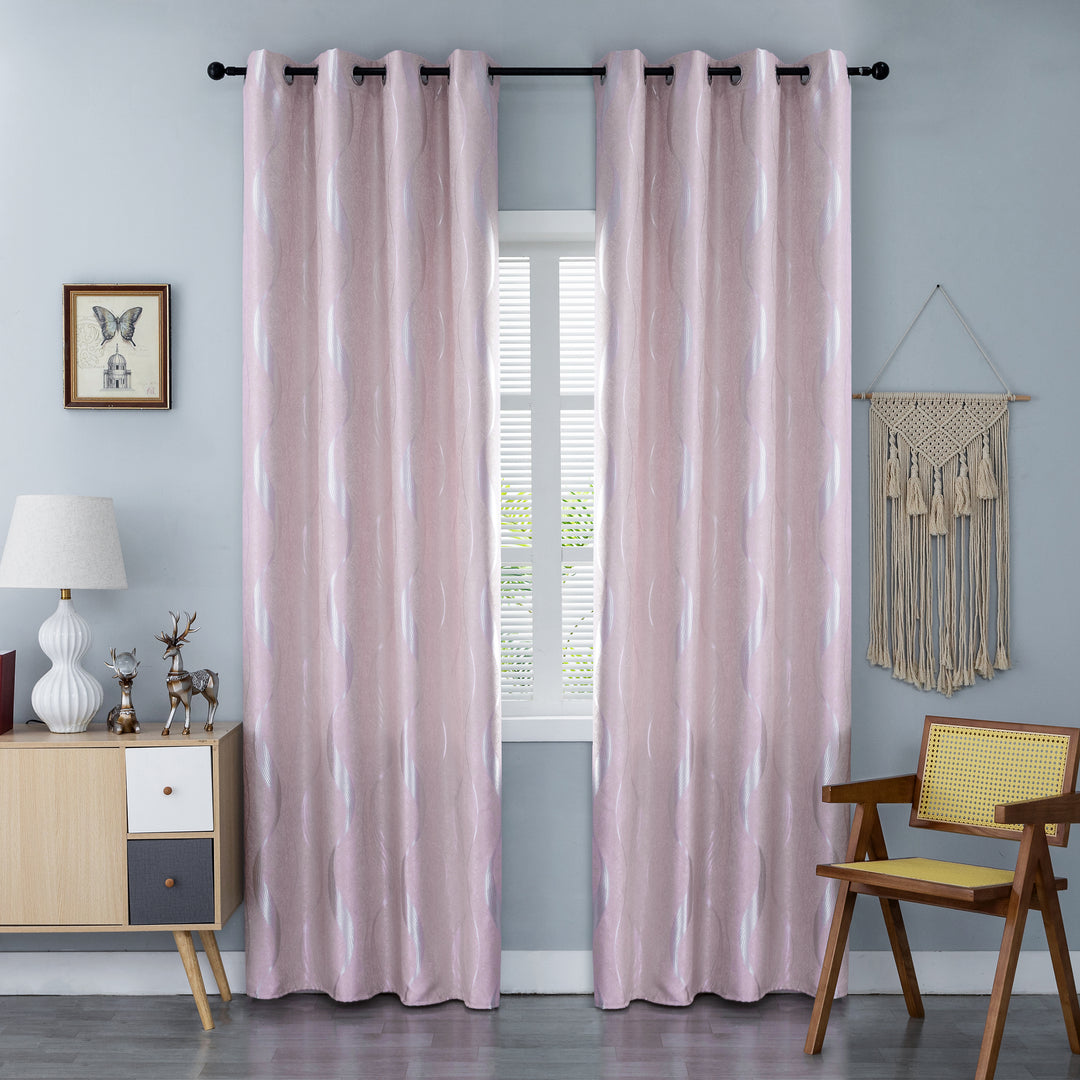 TENDA JACQUARD SEMI OSCURANTE FANTASIA ONDE MARE 1 PANNELLO 140X275CM ROSA