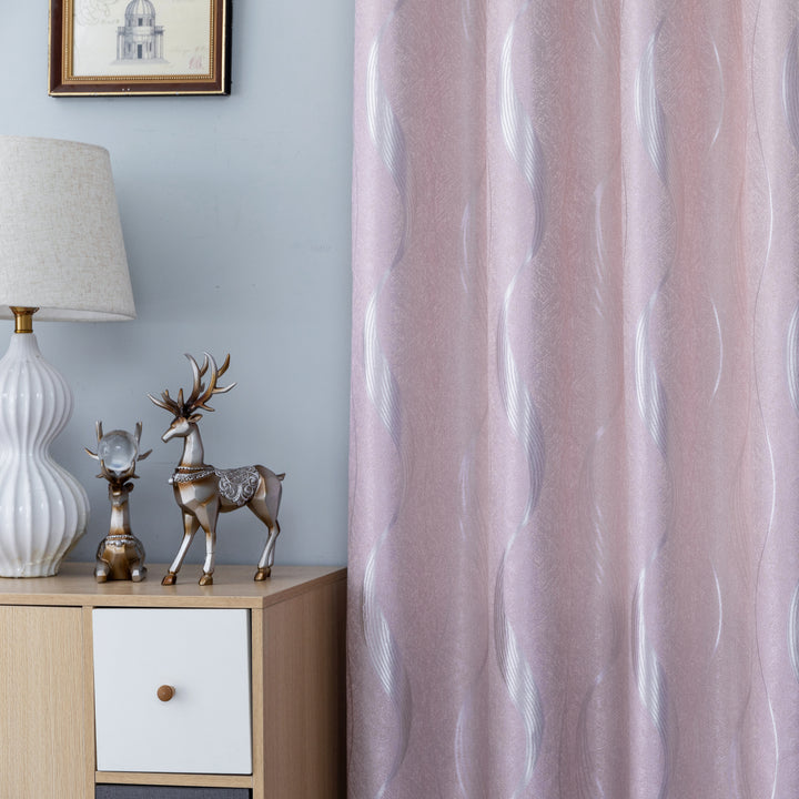 TENDA JACQUARD SEMI OSCURANTE FANTASIA ONDE MARE 1 PANNELLO 140X275CM ROSA