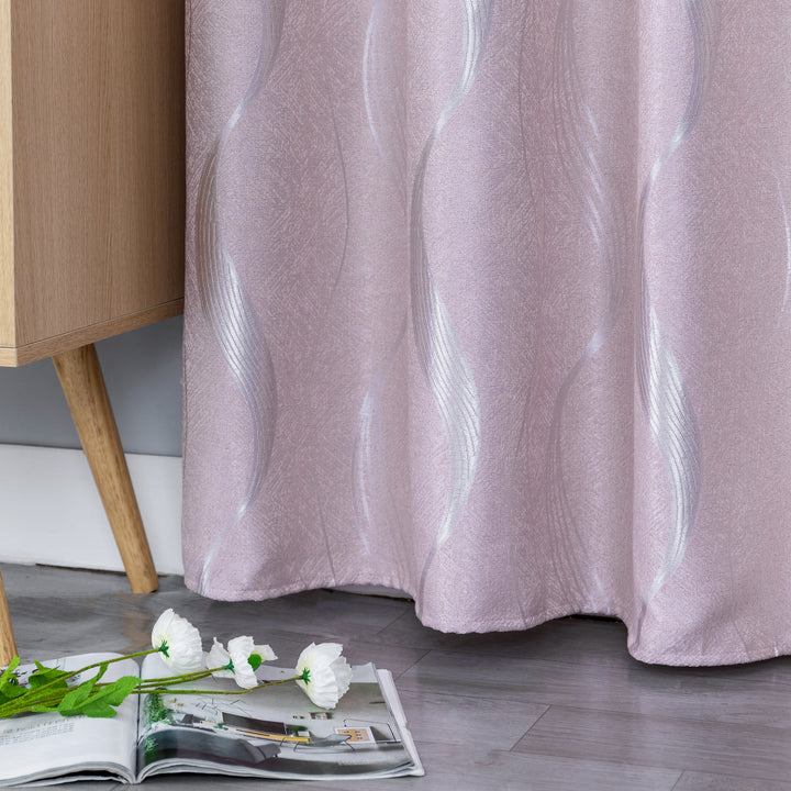 TENDA JACQUARD SEMI OSCURANTE FANTASIA ONDE MARE 1 PANNELLO 140X275CM ROSA