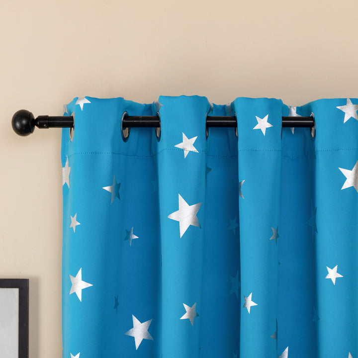 TENDA OSCURANTE FANTASIA STELLE ARGENTATE 1 PANNELLO 140X145CM CELESTE