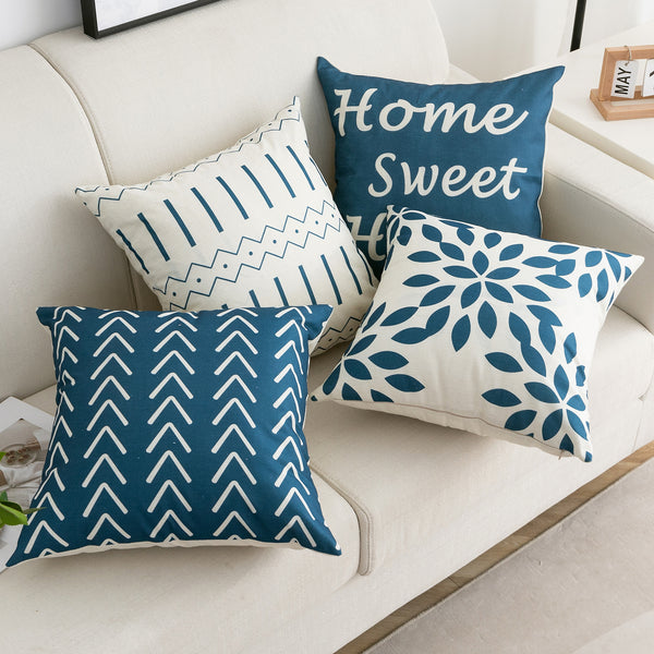 Joymaison Federe per Cuscini Divano 45x45 set di 4 Fiore Blu Mediterraneo Federa Copri Cuscino Floreale Geometrico Marocchino Mandala Federe Confezione Copricuscini Quadrati per Camera da Letto Divano Joymaison Federe per Cuscini Divano 45x45 set di 4 Fiore Blu Mediterraneo Federa Copri Cuscino Floreale Geometrico Marocchino Mandala Federe Confezione Copricuscini Quadrati per Camera da Letto Divano