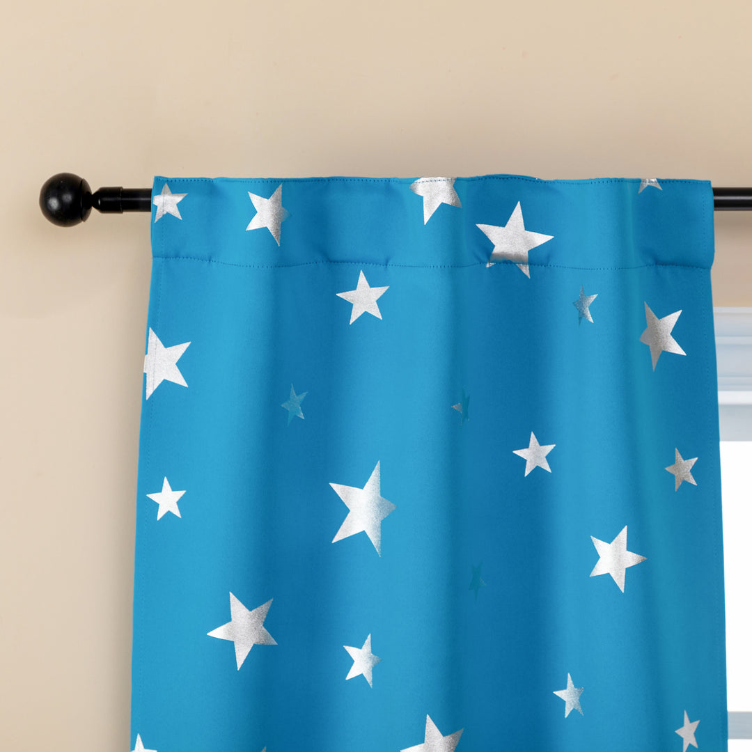WUBODTI Tende Oscuranti Per Bambini 132x183 Cm (2 Pz) - Blu Navy Con Stelle E Luna - 3