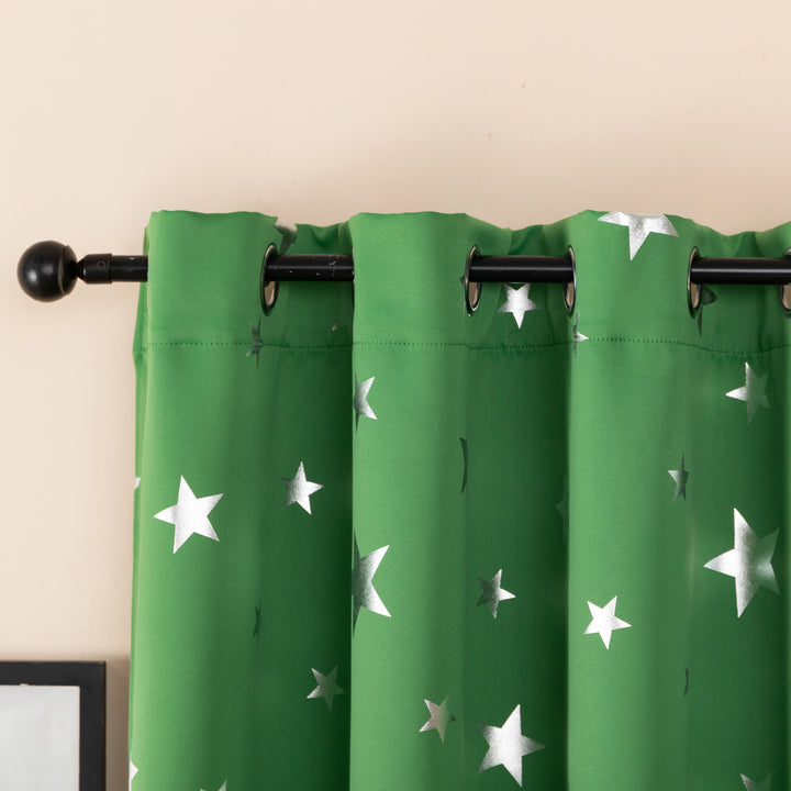 TENDA OSCURANTE FANTASIA STELLE ARGENTATE 1 PANNELLO 140X145CM VERDE