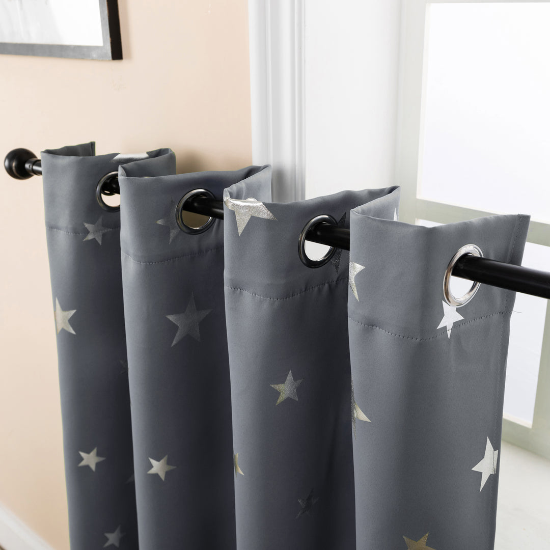 TENDA OSCURANTE FANTASIA STELLE ARGENTATE 1 PANNELLO 140X145CM GRIGIO