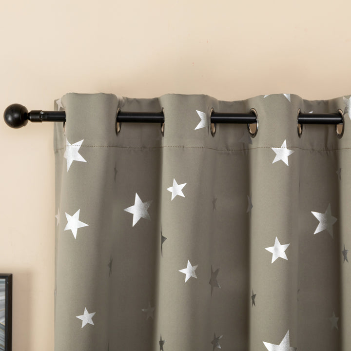 TENDA OSCURANTE FANTASIA STELLE ARGENTATE 1 PANNELLO 140X145CM TORTORA