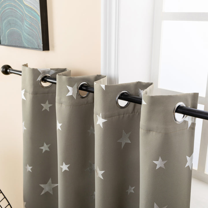 TENDA OSCURANTE FANTASIA STELLE ARGENTATE 1 PANNELLO 140X145CM TORTORA