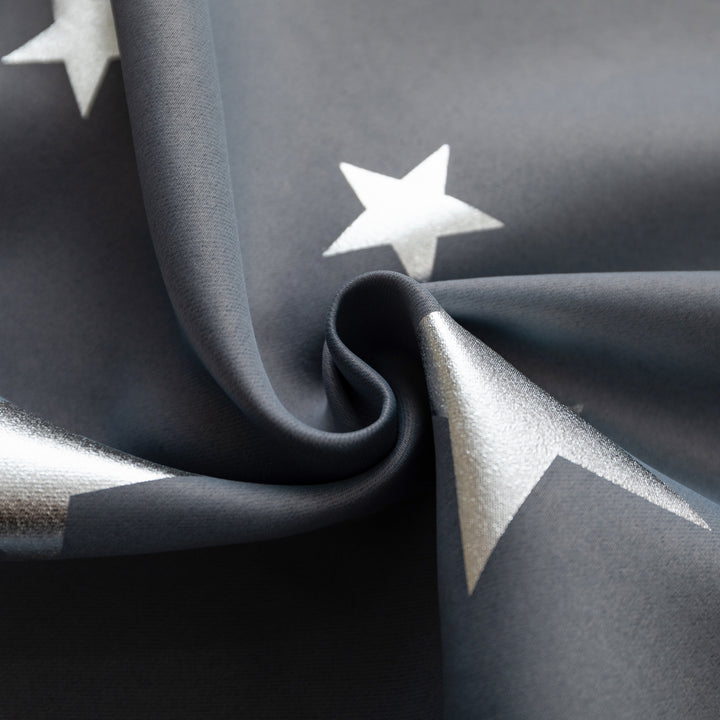 TENDA OSCURANTE FANTASIA STELLE ARGENTATE 1 PANNELLO 140X145CM GRIGIO