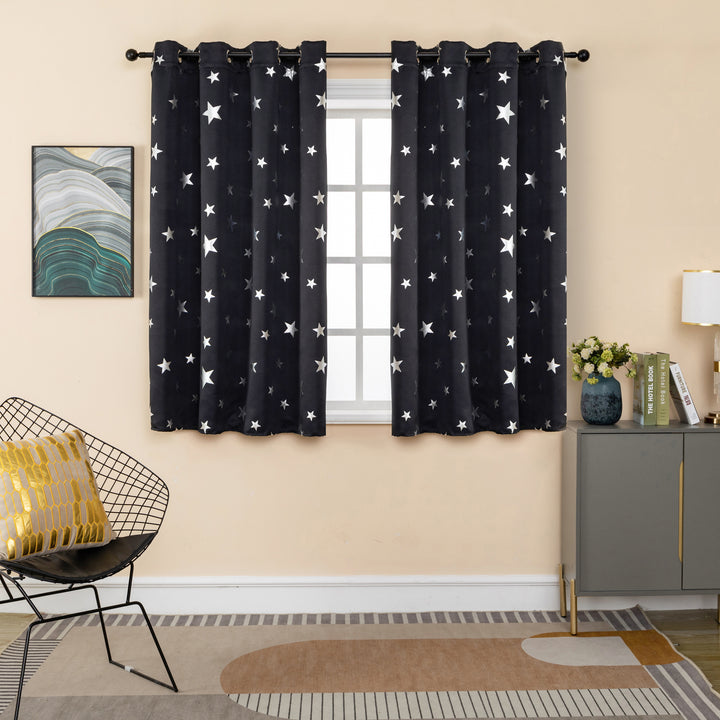 TENDA OSCURANTE FANTASIA STELLE ARGENTATE 1 PANNELLO 140X145CM NERO