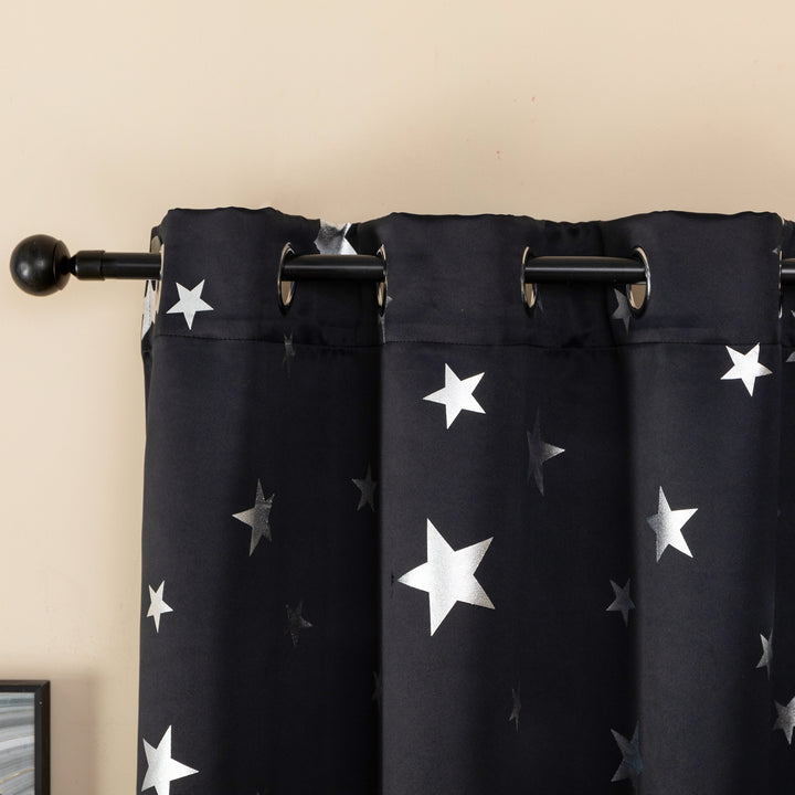 TENDA OSCURANTE FANTASIA STELLE ARGENTATE 1 PANNELLO 140X145CM NERO