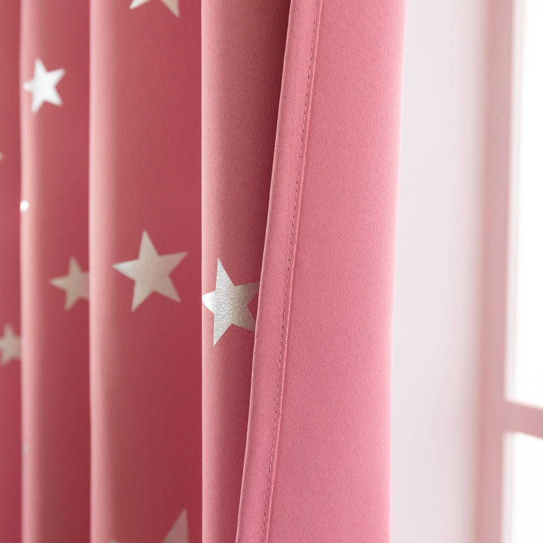TENDA OSCURANTE FANTASIA STELLE ARGENTATE 1 PANNELLO 140X145CM ROSA