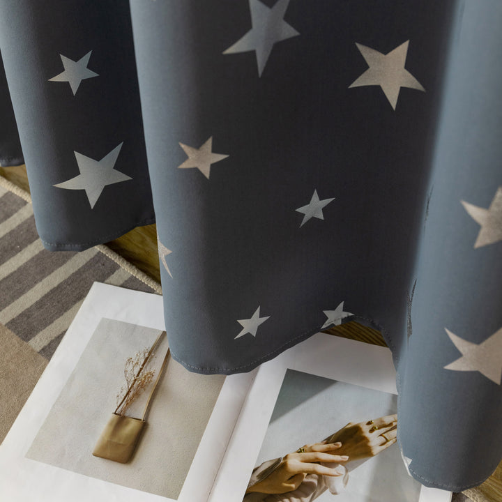 TENDA OSCURANTE FANTASIA STELLE ARGENTATE 1 PANNELLO 140X235CM GRIGIO