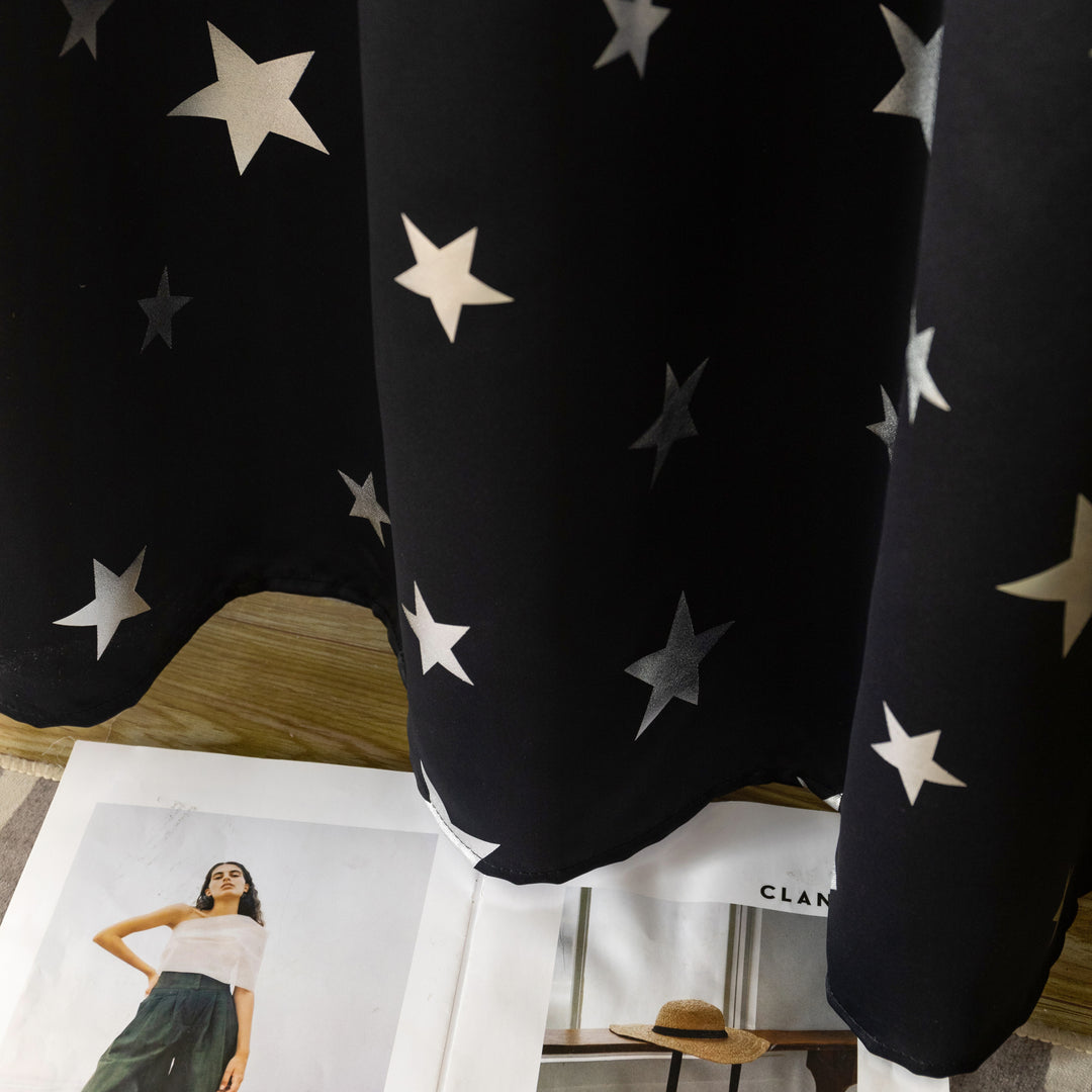 TENDA OSCURANTE FANTASIA STELLE ARGENTATE 1 PANNELLO 140X290CM NERO