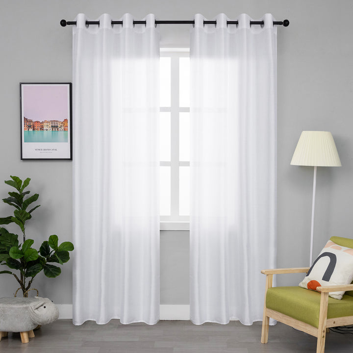 TENDA NASSO SEMI COPRENTE SIMIL SETA 1 PANNELLO 140X285CM BIANCO