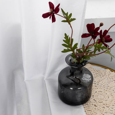 COPPIA TENDE NASSO SEMI COPRENTI SIMIL SETA 2X70X145CM BIANCO