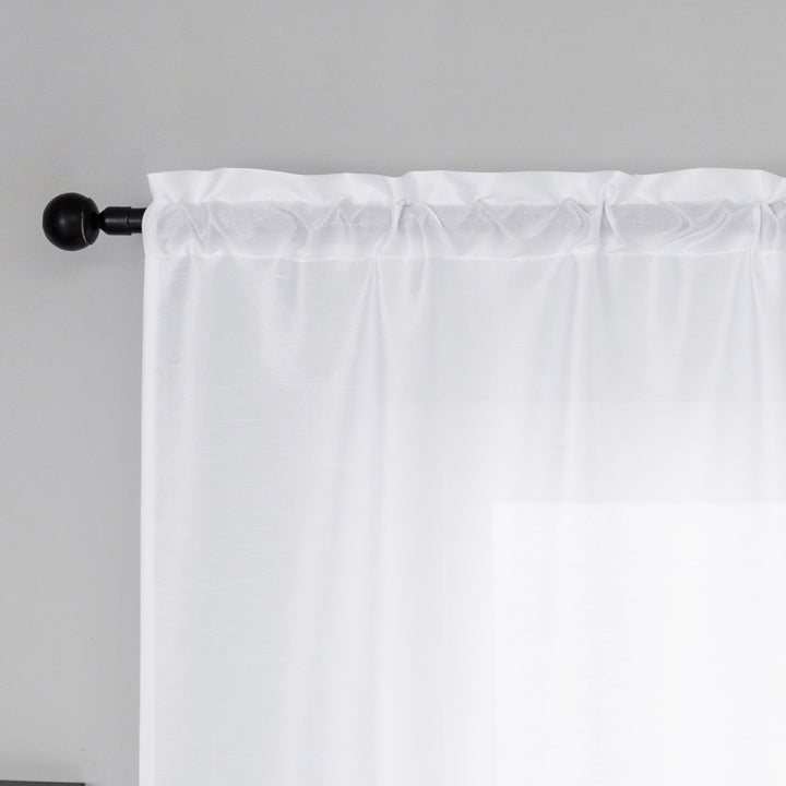 COPPIA TENDE NASSO SEMI COPRENTI SIMIL SETA 2X70X145CM BIANCO