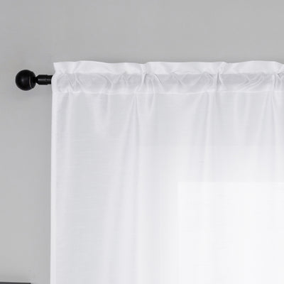 COPPIA TENDE NASSO SEMI COPRENTI SIMIL SETA 2X70X145CM BIANCO