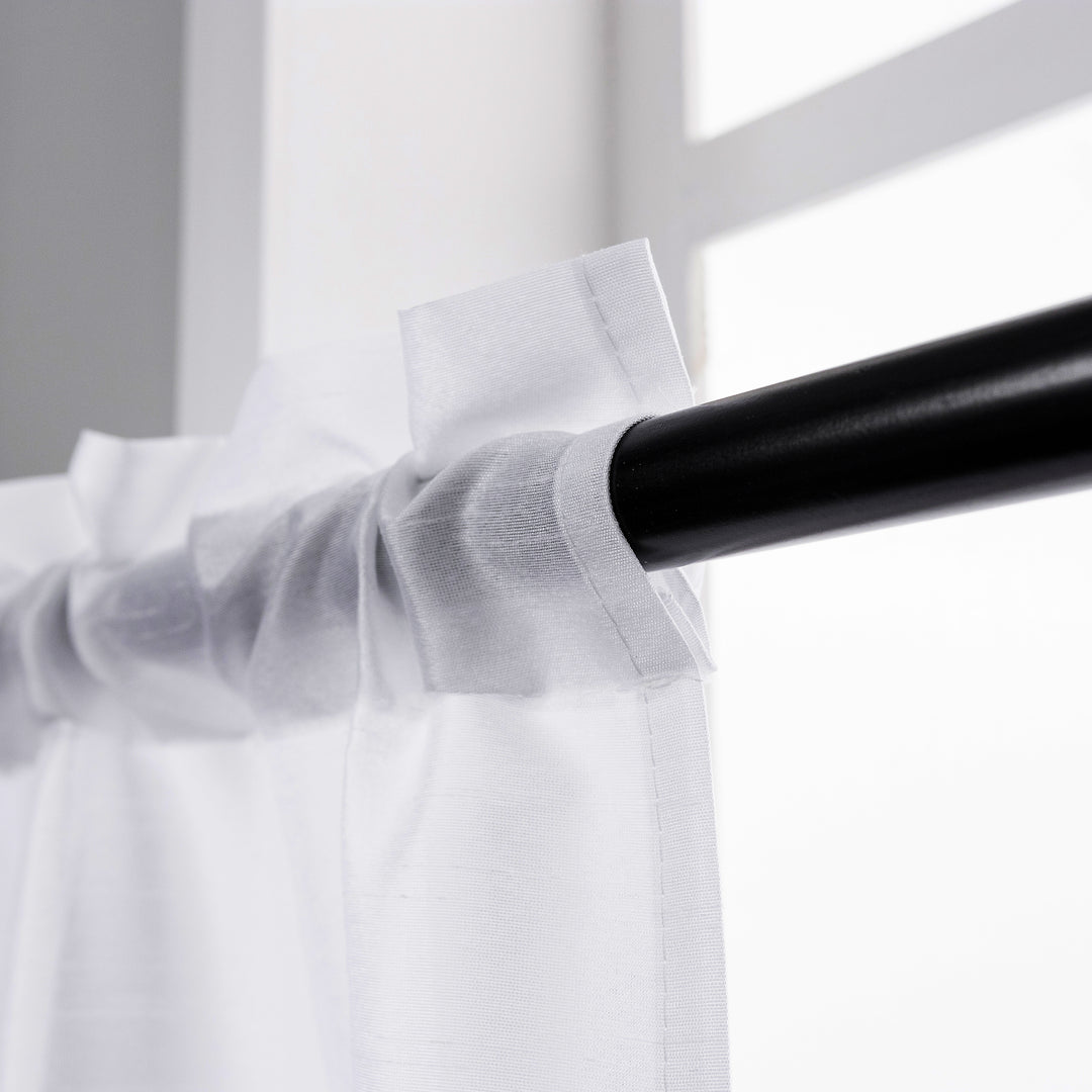 COPPIA TENDE NASSO SEMI COPRENTI SIMIL SETA 2X70X145CM BIANCO