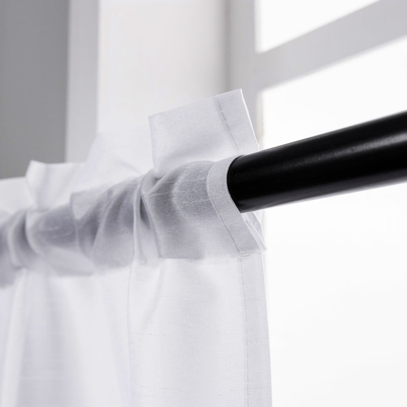 COPPIA TENDE NASSO SEMI COPRENTI SIMIL SETA 2X70X145CM BIANCO