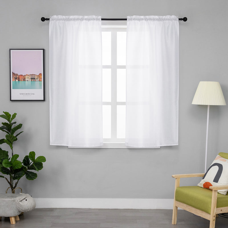 COPPIA TENDE NASSO SEMI COPRENTI SIMIL SETA 2X70X145CM BIANCO