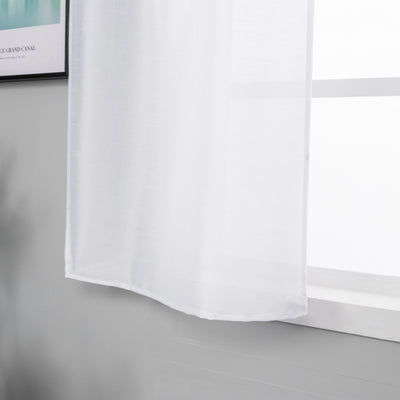 COPPIA TENDE NASSO SEMI COPRENTI SIMIL SETA 2X70X145CM BIANCO